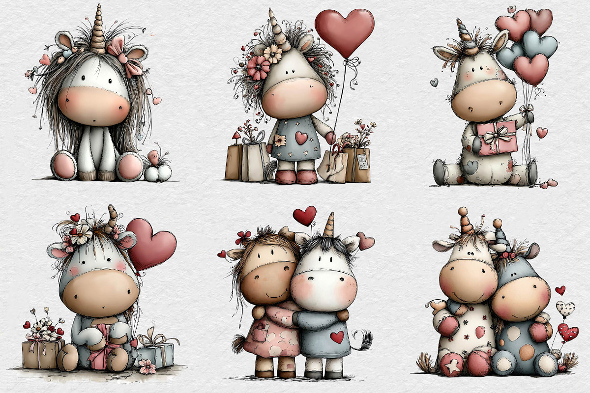 Cute Valentine's Day Unicorn Sublima, an Illustration by DreamCafeArt (Photo 5 of 6)