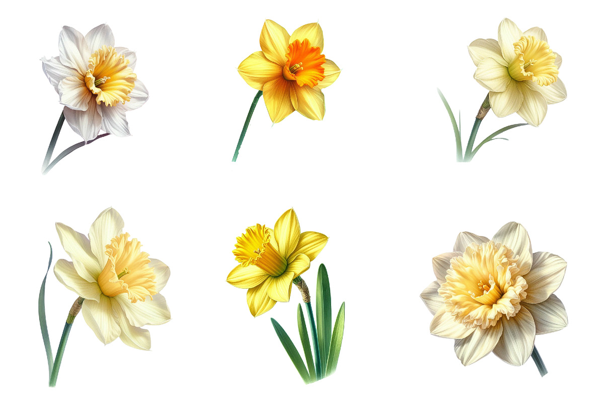 Watercolor daffodil Clipart, an Illustration by Designworld (Photo 3 of 5)