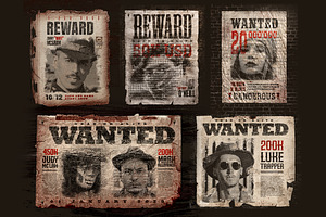 Old Wild West Wanted Poster Mock-ups