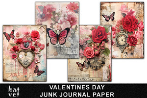 Valentines Day Junk Journal Pages