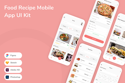 Food Recipe Mobile App UI Kit, an UI Kit Template by Betush