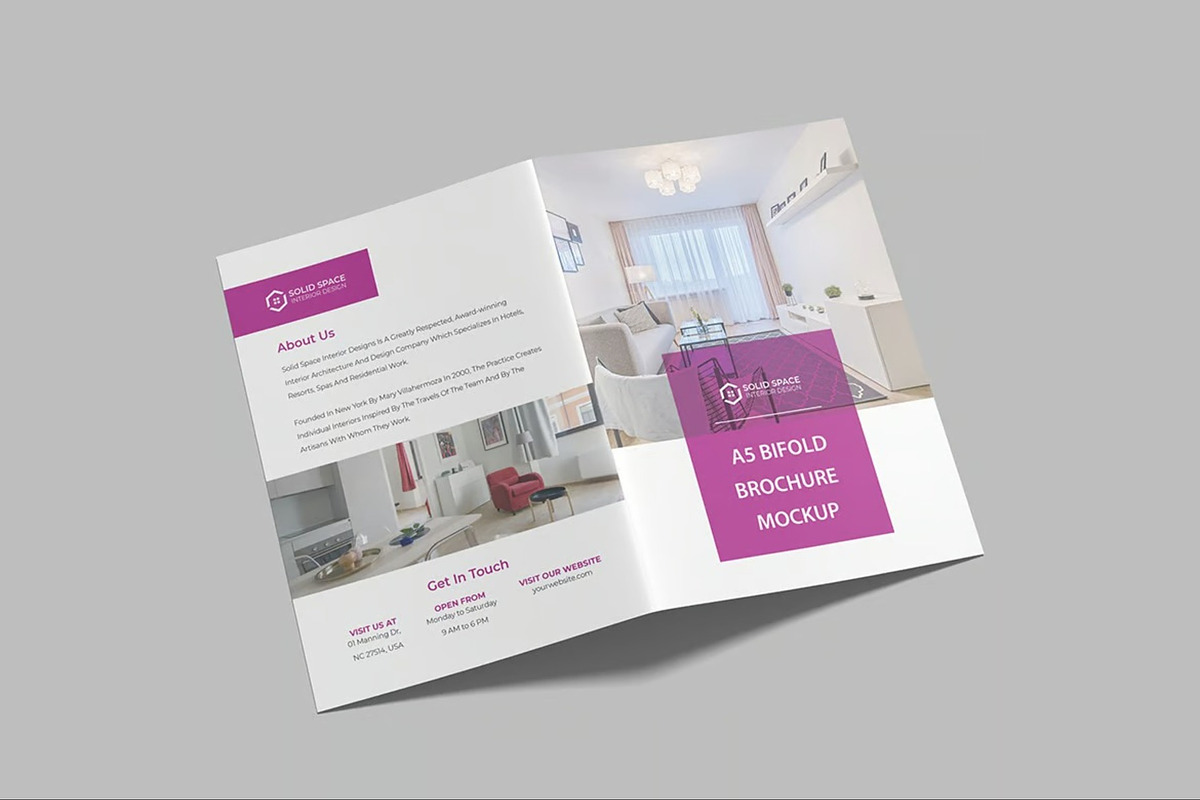 A5 Bifold Brochure Mockup, an Advertising Mockup by Hubzway (Photo 3 of 7)