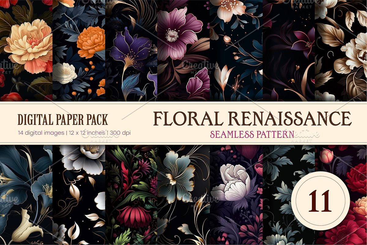 Floral Seamless Patterns 11., a Pattern Graphic by KENO Mascots (Photo 1 of 8)