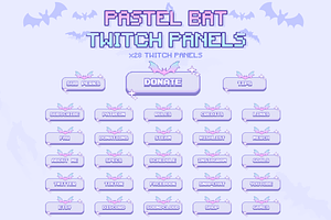 Pastel Goth Bat Twitch Panels