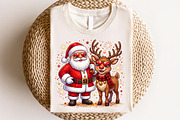 Santa & Reindeer Christmas PNG, a Seasonal Illustration by CraftArtStudio (Thumbnail 4 of 4)