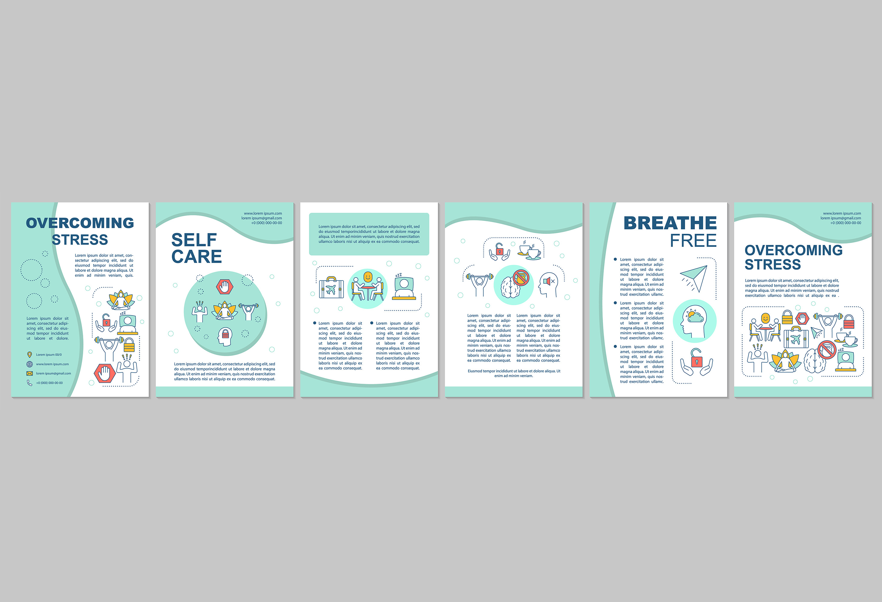 Overcoming stress brochure template, a Templates & Theme by bsd studio