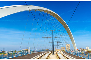 Citadelle bridge across bassin vauban for trams and bicycles strasbourg, a Transportation Photo by Leonid Andronov
