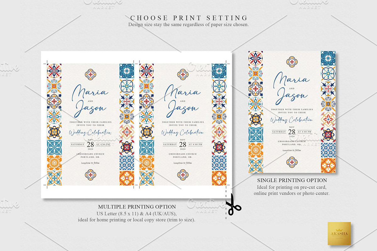 Mexican Wedding Bundle | CANVA, a Stationery Template by Creative Market (Photo 5 of 8)