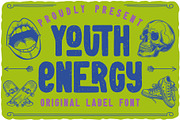 Youth Energy Label Font, a Sans Serif Font by JumboDesign (Thumbnail 1 of 5)