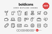 Boldicons - 1000 outline icons, an Outline Icon by Vectopus.com (Thumbnail 1 of 5)