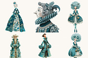 Quirky Baroque Character Clipart, a Person Illustration by BusyDaydesign (Thumbnail 7 of 9)