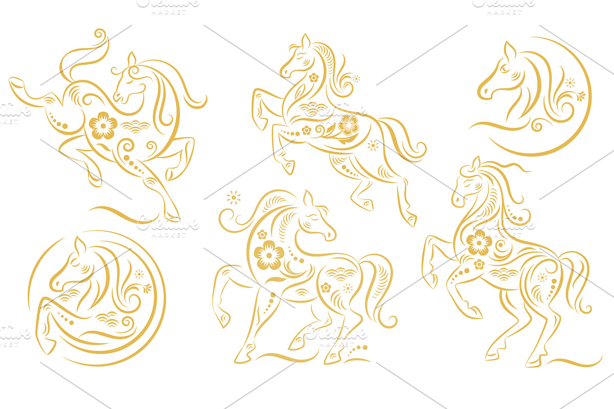 Card Set Chinese New Year, an Animal Illustration by lenlis (Photo 6 of 8)