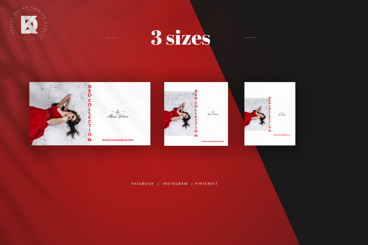 Red & White Social Media Pack, a Social Media Template by Kahuna Design (Photo 3 of 6)
