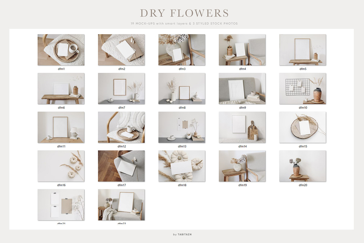 Dry Flowers Mock ups set, a Print Template by Tabita's shop (Photo 11 of 11)