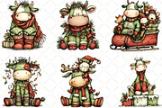 Whimsical Christmas Cow Clipart, an Illustration by Black Bird Studio (Thumbnail 6 of 6)