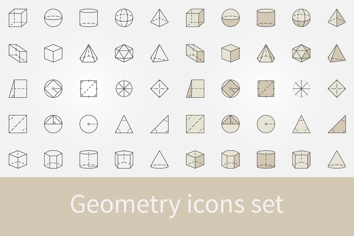 Geometry and trigonometry icons set, an Outline Icon by VenomousVector