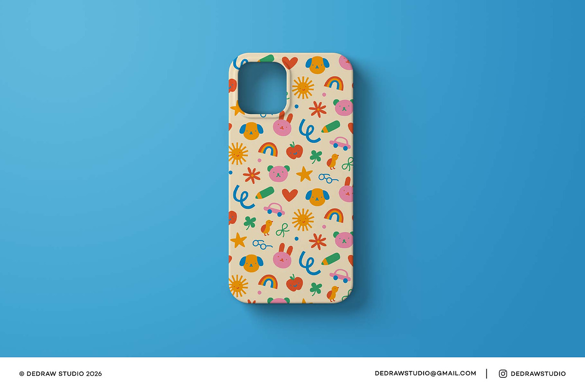 Colorful Children Doodle Pattern, a Pattern Graphic by Dedraw Studio (Photo 3 of 3)