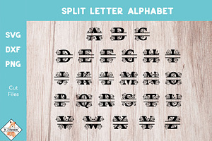 Split Letter Alphabet - SVG