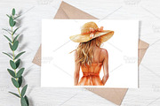 Watercolor Summer Girl Clipart PNG, an Illustration by Canvas Craft (Thumbnail 7 of 7)