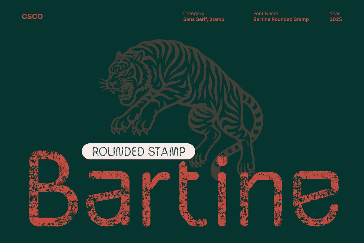 Bartine Rounded Stamp, a Sans Serif Font by Craft Supply Co. (Photo 1 of 8)