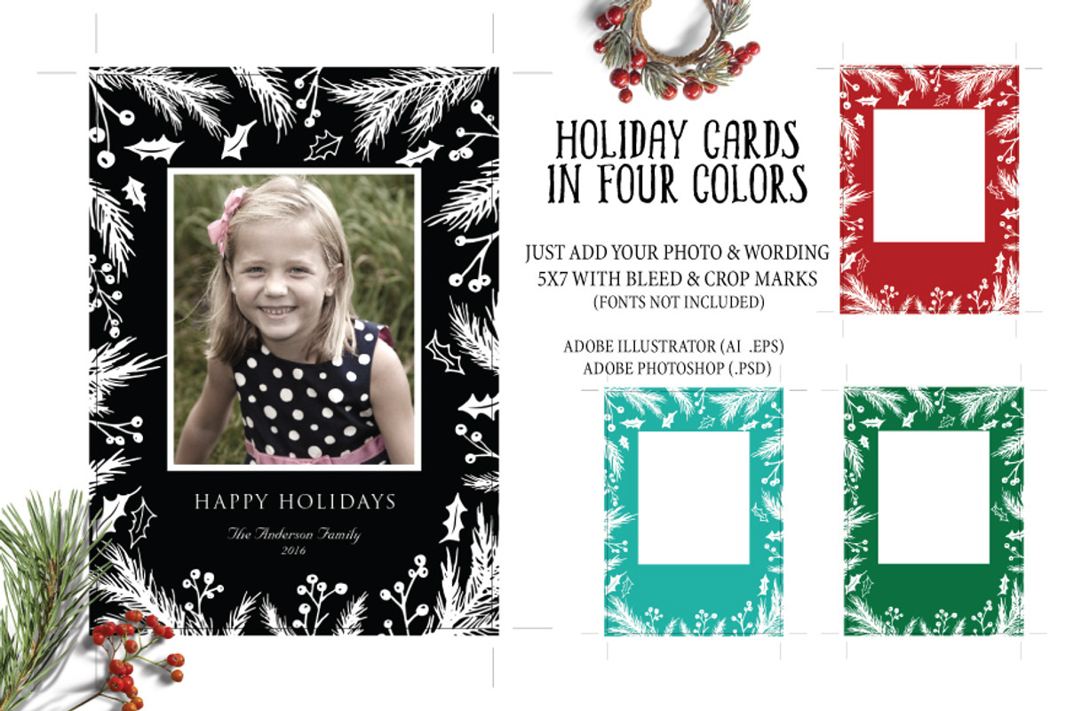 Winter Foliage Holiday Photo Card, a Card Template by La Bella Rue (Photo 1 of 3)