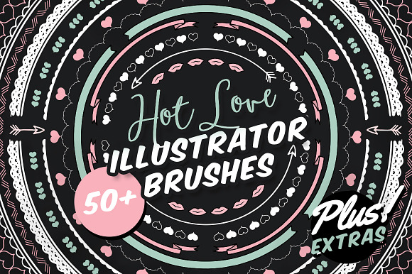 Hot Love Illustrator Brushes preview 7
