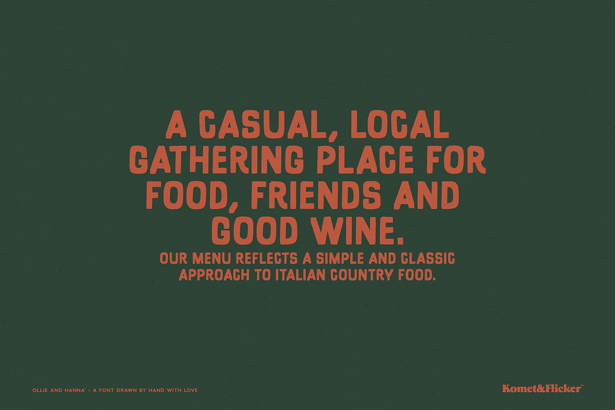 Ollie and Hanna, a Sans Serif Font by Komet & Flicker (Photo 6 of 13)