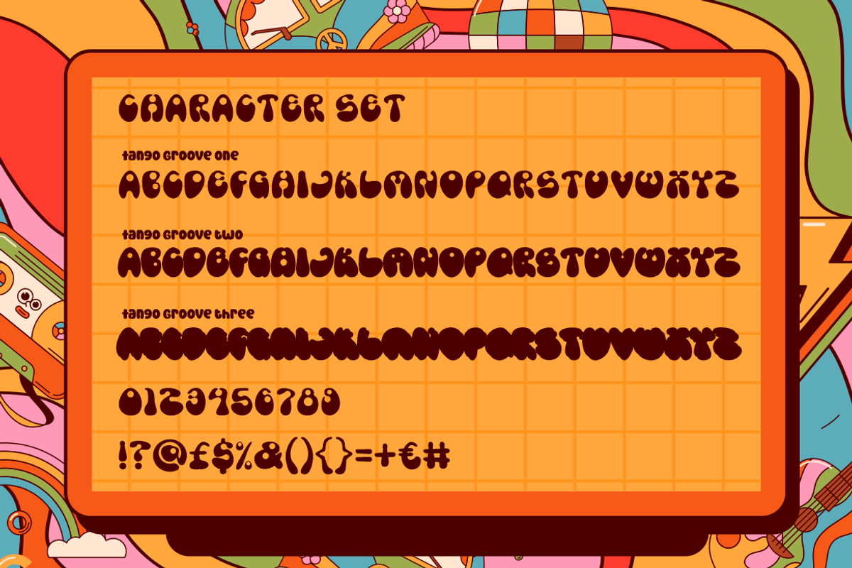 Tango Groove Layered Retro Bubble, a Font by PutraCetol Studio (Photo 5 of 5)