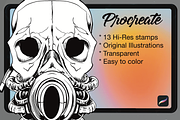 Gasmask stamps for Procreate, a Brush Add-On by Annex1 (Thumbnail 2 of 3)