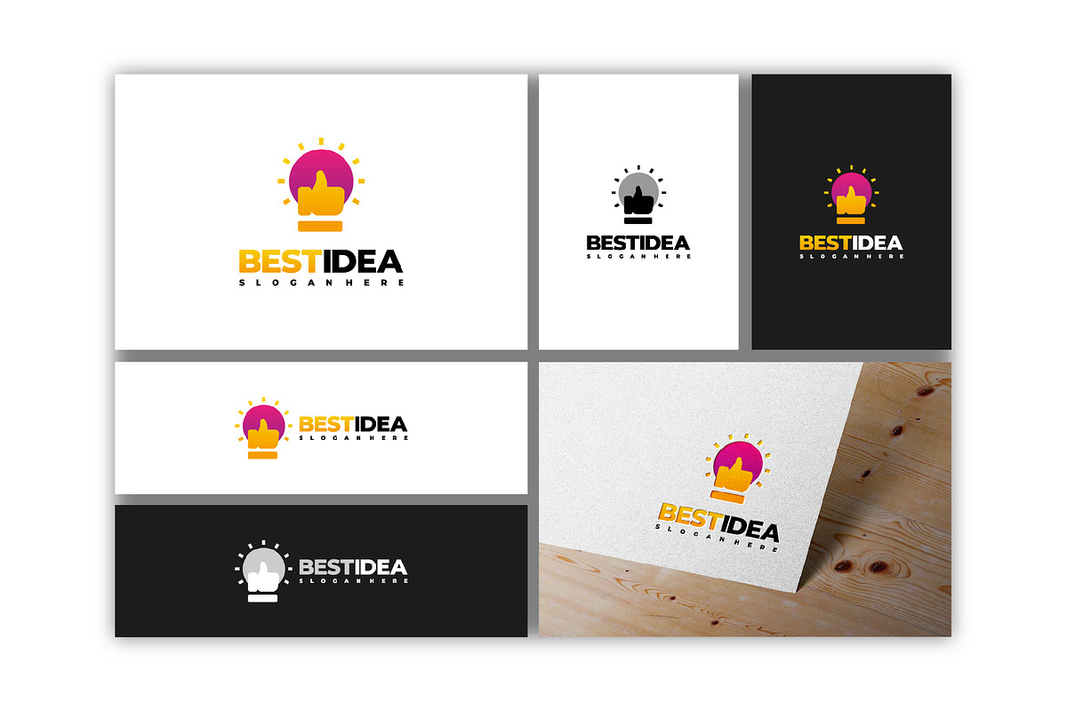 Set of Best Idea logo designs, a Branding & Logo Template by Lucky Creative (Photo 2 of 5)