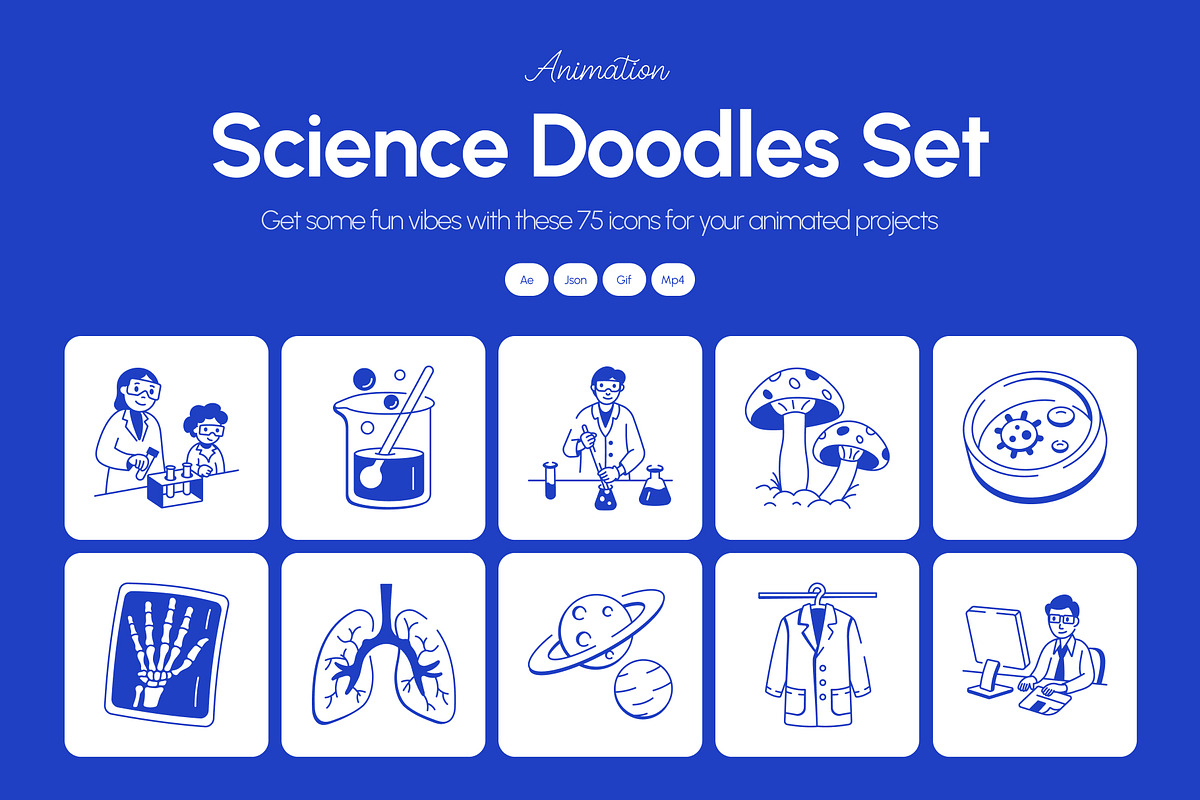 Animated Science Doodles, an Outline Icon by Vectors Market (Photo 1 of 5)