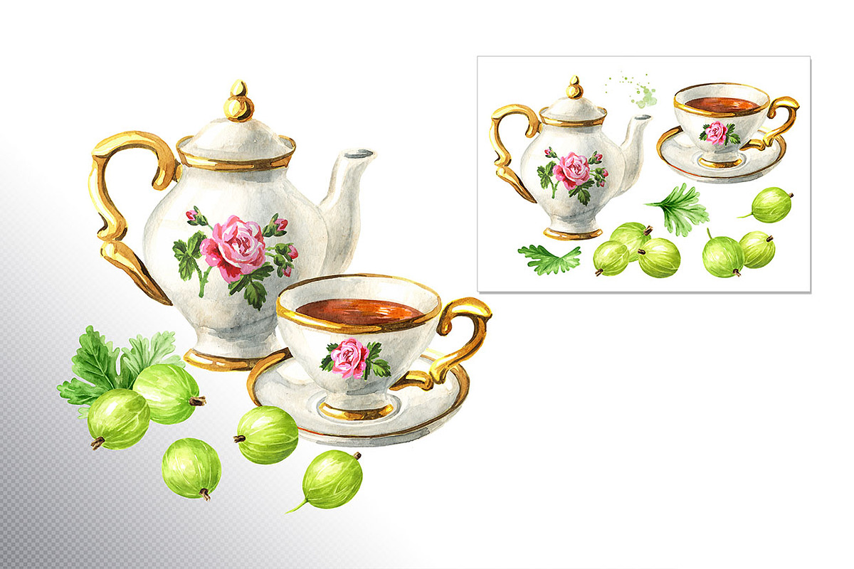 Amber Gooseberry. Watercolor set, a Food Illustration by Daria Ustiugova (Photo 19 of 23)
