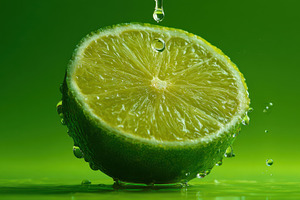 Shiny lime with water drops, a Photo by Beautiful things