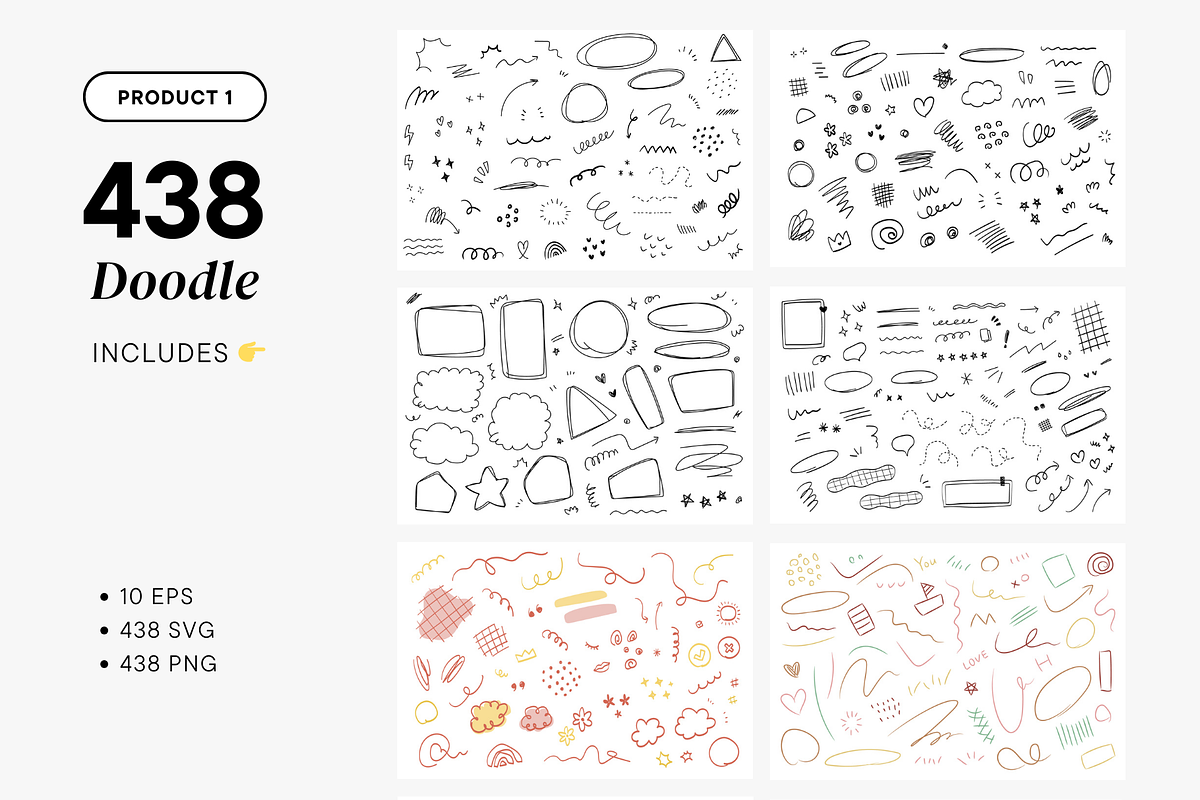 【50%】 BIG SALE Doodle BUNDLE, an Object Graphic by Pinkbrush (Photo 3 of 8)