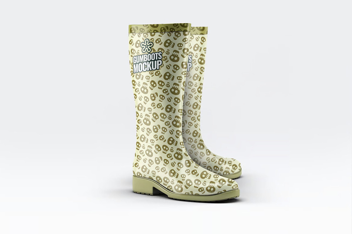 Gumboots Mock-Up, an Apparel Mockup by DesignRushMarket (Photo 7 of 7)
