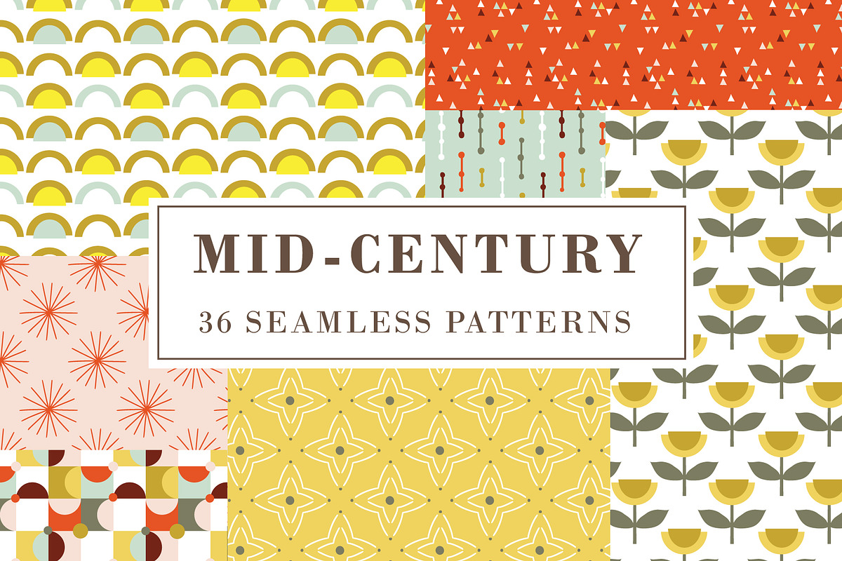 MID-CENTURY pattern collection, a Pattern Graphic by Lena Nikolaeva (Photo 1 of 6)