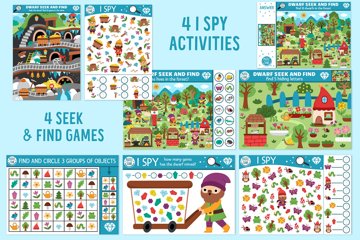 Dwarf games and activities for kids, an Education Illustration by Lexi Claus (Photo 5 of 14)