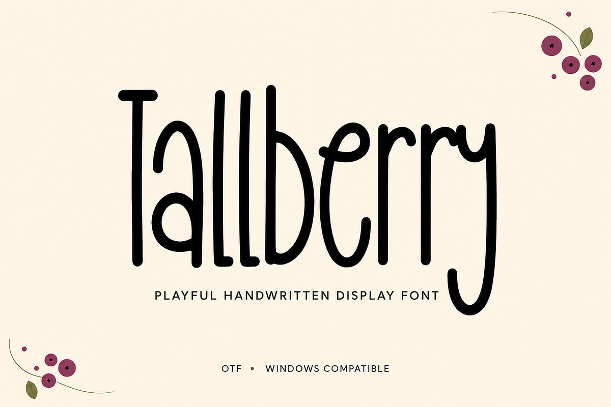 Tallberry – Playful Handwritten Font, a Handwritten Font by Wow Magic (Photo 3 of 6)