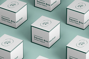 Square Boxes Mockup