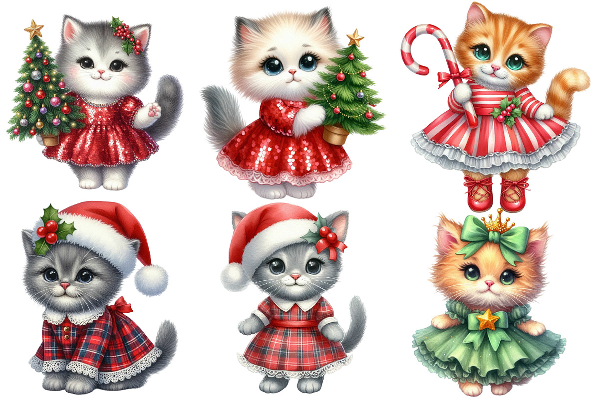 Kitten Christmas Clipart, an Illustration by Designworld (Photo 4 of 6)