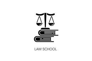 Law School Black Glyph Icon