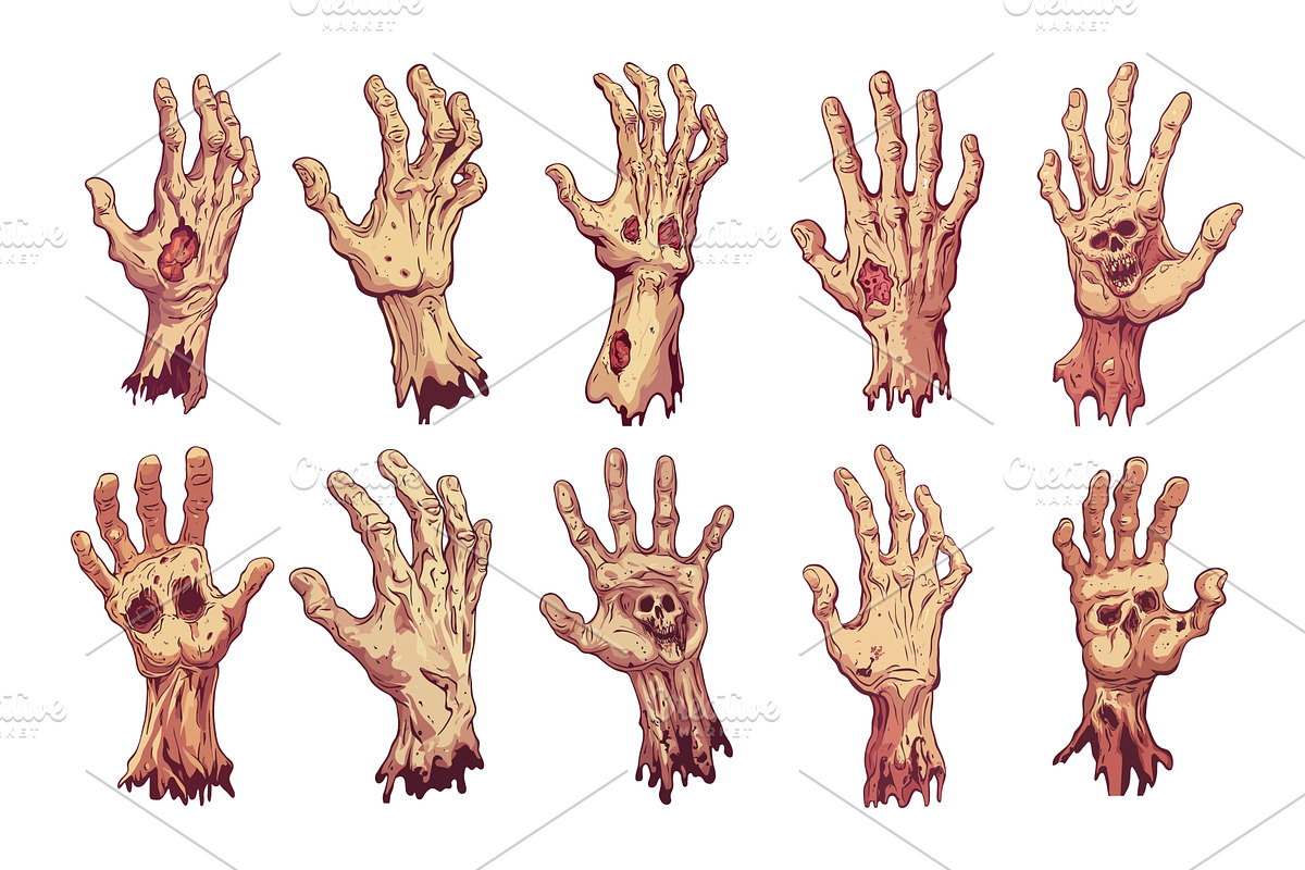 Cartoon zombie hand. Dead rising, a Person Illustration by Stock-Smart-Start