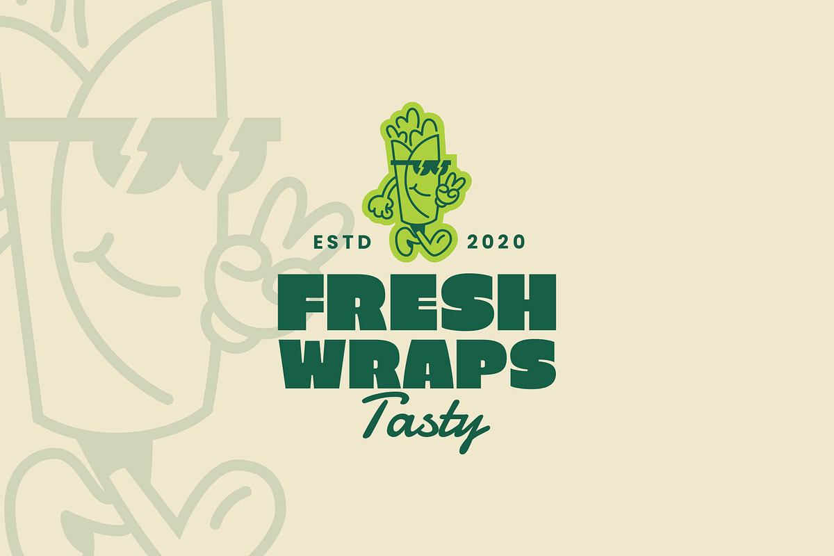 Fresh Wraps Restaurant Logo Template, a Branding & Logo Template by Headfonts (Photo 3 of 3)