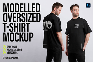 Modelled Oversized T-Shirt Mockup, a Shirt Mockup by Studio Innate