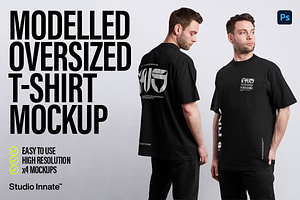 Modelled Oversized T-Shirt Mockup