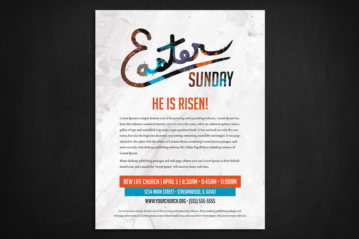 Easter Sunday Church - Vibrant, a Poster Template by Nathan Knight Design (Photo 3 of 5)