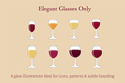 Elegant Wine Glasses & Hand Poses, a Food Illustration by Lettering_Logo (Thumbnail 3 of 9)