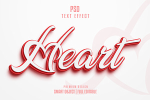 Heart Editable 3d Text Effect