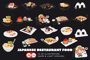 Japanese Restaurant Food 3D