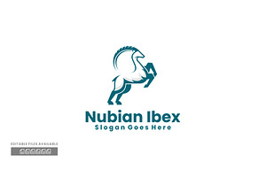 Nubian Ibex Simple Mascot Logo, a Branding & Logo Template by ivan_artnivora